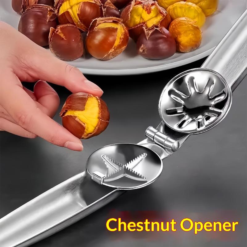 High - Quality Stainless Steel Two - In - One Chestnut Machine Kitchen Tool With Dry Bottle Opener Sheath And Cutter Function