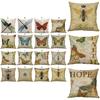 Elegant 18" Butterfly Bees Cotton Linen Pillow Case For Stylish Home Decor