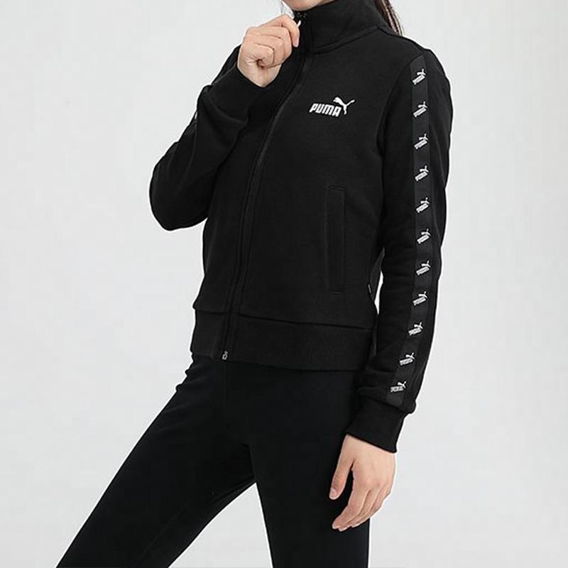 Puma Amplified Casual Logo Stand Collar Jacket Women Jacket Black 586598-01