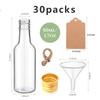 30pcs Mini Liquor Bottles Plastic Spirit Bottles with Silver/ Gold Caps Alcohol Shot Cups with Funnels Kraft Tags Rope for Party