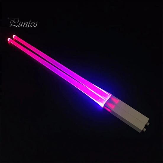 2Pcs LED Lightsaber Chopsticks with LR41 Batteries Luminous Chopsticks Light Up Party Supplies Fun Glowing Utensils for Sushi Noodles