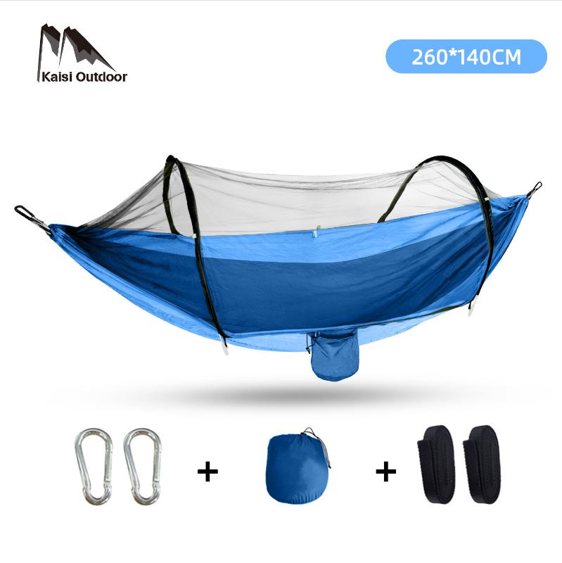 Vollautomatische Schnellöffnende Moskitonetz-Hängematte Outdoor Einzel- oder Doppelperson Nylon Campingstange Moskitonetz-Hängematte Anti-Moskito-Hängematte