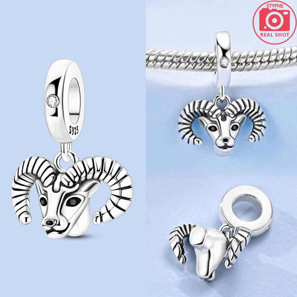 Animal Charms 925 Silver Antelope Tiger Lion Beads Fishbone Dinosaur Pendant Fit Bracelet Woman Fashion Jewelry Exquisite Gifts