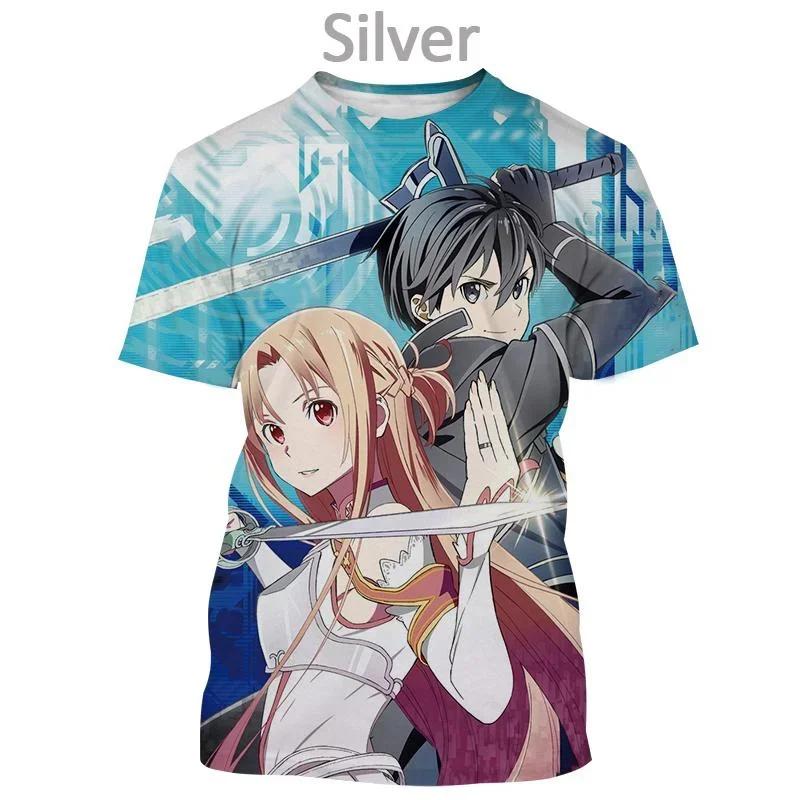 

Print Sporty Breathable Men T-shirt Sword Art Online Animation Casual Harajuku Y2K Street Short Sleeve Clothing Top XXXL