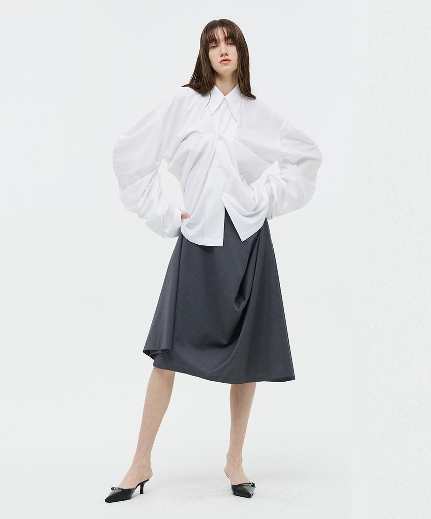 Bedermi Asymmetric Draped Midi Skirt