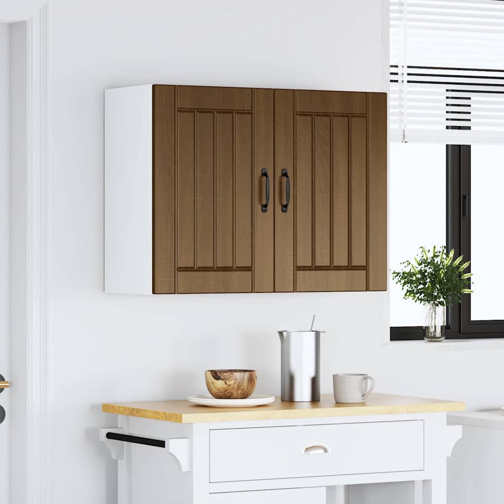 "Lucca" Kitchen Wall Cabinet Brown Oak Glued Wood