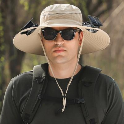 Chapéu de Pescador Chapéu de Pesca ao Ar Livre com Design de Malha Absorvente de Umidade Revestimento Impermeável Aba Larga Chapéu de Ventilação Solar de Energia Dupla