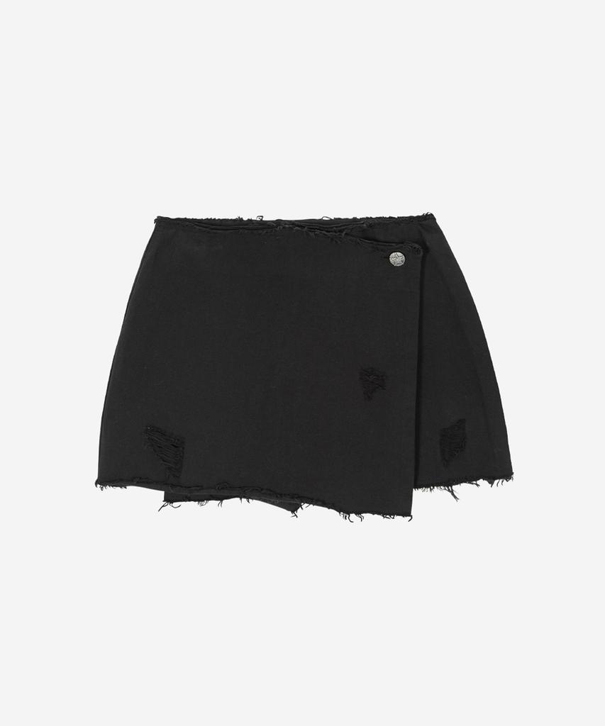 London Perfumes Archive Distressed Layered Skirt Black