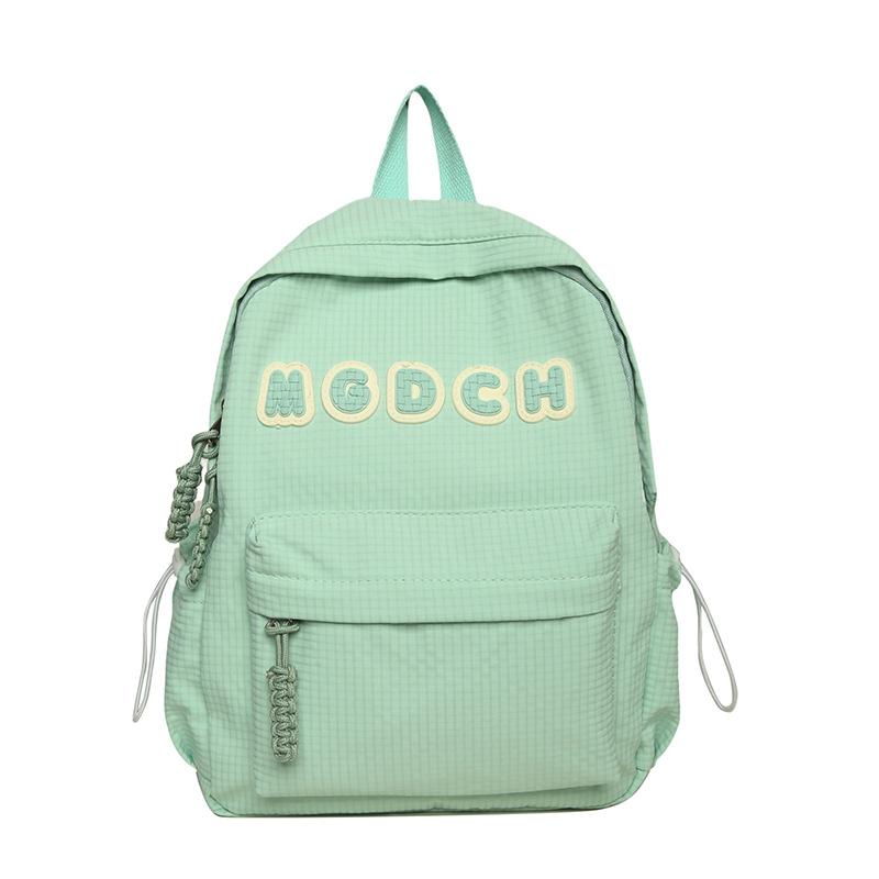 

Маленький рюкзак с буквами для женщин, однотонная дорожная сумка, школьный рюкзак для школьников зелёный