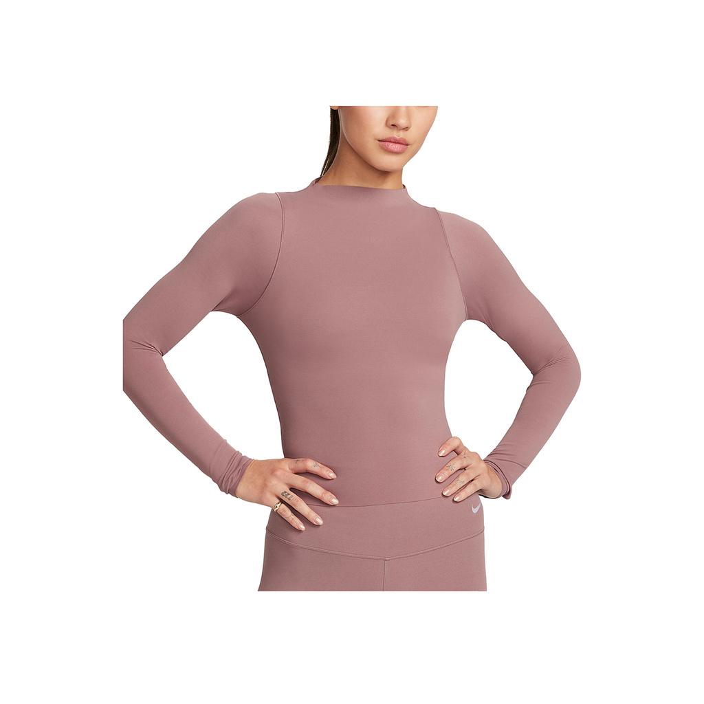 Nike Solid Color Round Neck Casual Long Sleeve T-Shirt Women Tops Pink FN3023-208