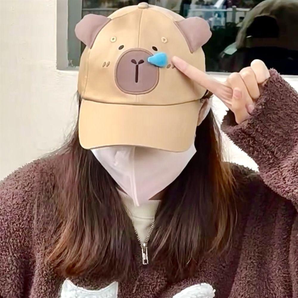 Korean Style Capybara Baseball Cap Embroidery Peaked Cap Casual Cartoon Sun Hat  Girl
