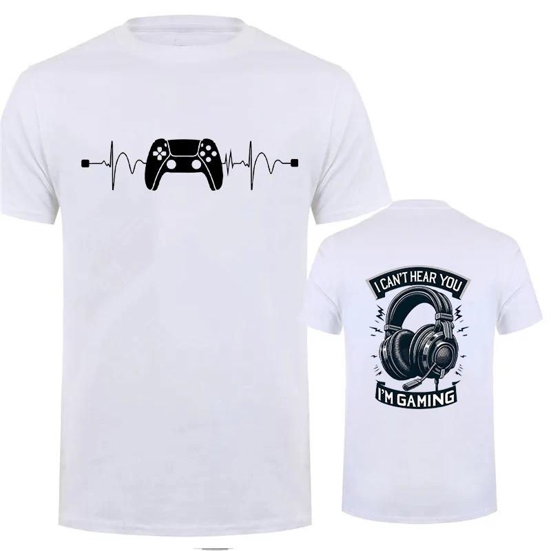 Men TShirts Cant Hear You Im Gaming Funny Video Gamer Humor Joke for Unisex TShirt Video Game Shirt Short Sleeve Tee Top