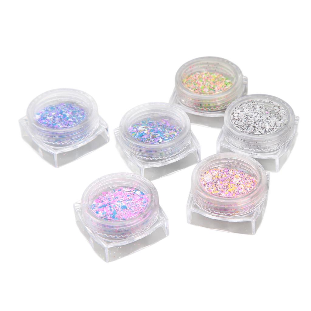 6 Box Shining Sugar Effect Glitter DIY Craft Elegant Nail Dust Sand Powder Nail Art Decoration