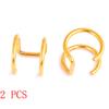 2 PCS New Punk Rock Ear Clip Cuff Wrap Earrings No Piercing-Clip Hollow Out U Pattern Statement Fashion Jewelry Gifts