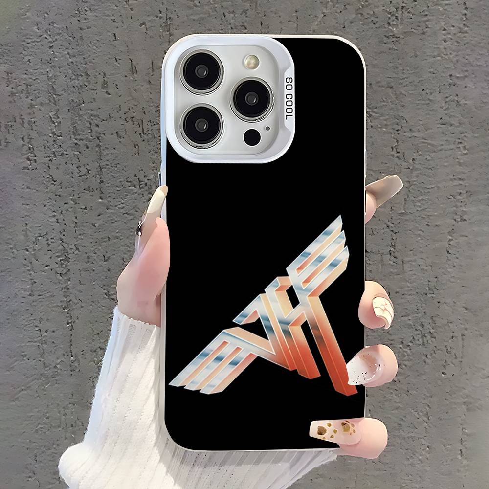 E-Eddie Van H-Halen Phone Case For iPhone 17,16,15,14,13,12,11,Pro,XS,Max,Plus,Mini,SE White Candy Matte Shockproof Cover