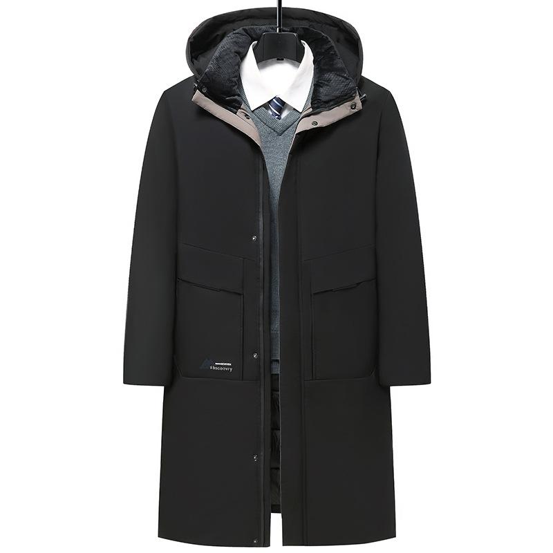 Men's Winter Warm Full Length Hooded Jackets Windproof Padded Coat Thick Quilted Parka Jacket for Men Windbreaker Business Work Jackets with Hood