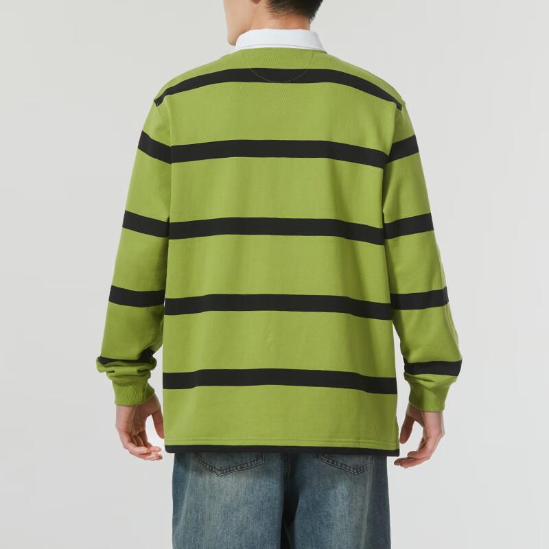 Nike Gestreiftes Trainings-Fitness Atmungsaktives Lässiges Langarm-Poloshirt Herren Oberteile Grün FN3123-377