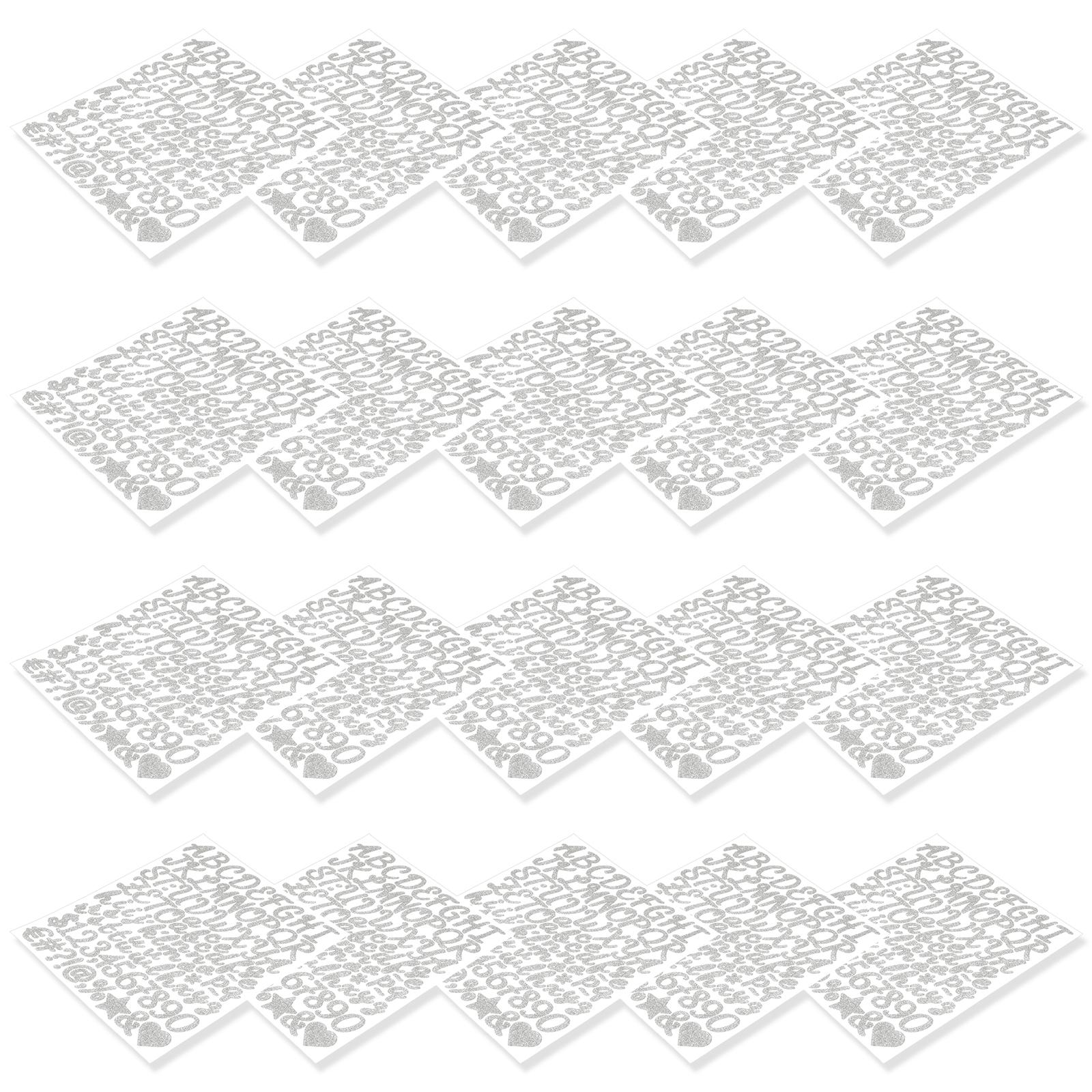 

20Pcs Creative Letter Sticker Vinyl Adhesive Glitter Alphabet Art Decals Self Adhesive Glitter Alphabet Sticker for Scrapbook