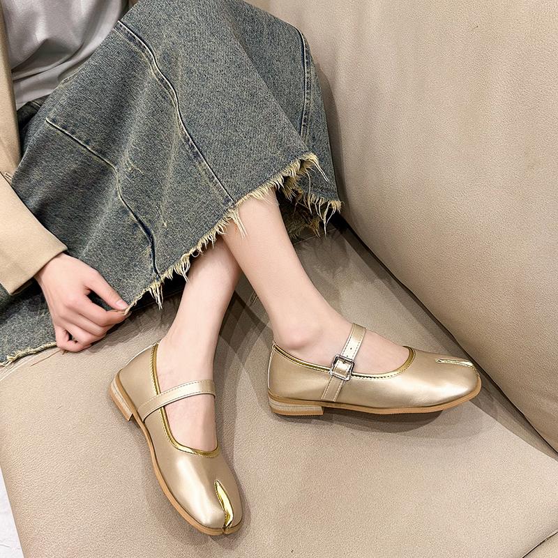 Fashion Women New Split Toe Flats Loafers Shallow Soft Leather Mules Casual Outdoor Walking Sneakers Mary Jane Shoes Zapatos Mujer