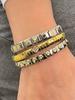 AENSOA Vintage Elastizität Edelstahl Armreifen Armband für Damen Klassisch Herz Quadrat Verstellbares Armband Wasserdichter Armreif