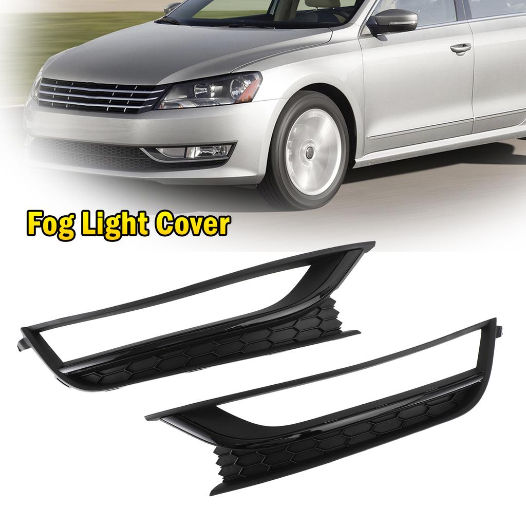 2PCS Front Honeycomb Driving Fog Light Cover Fit VW Passat 2012-2015 Black