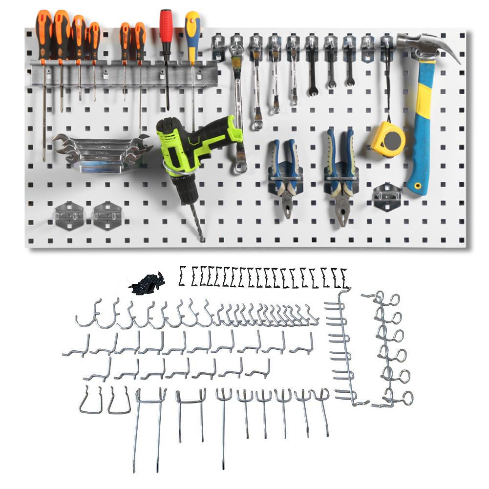 51 Pcs Pegboard Hook Nickel Plated Hanging Hook Combination Kit for Hammer Wrench Pliers