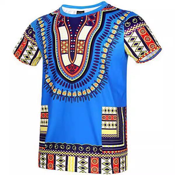 Sommer Neu Kurzärmeliges Dashiki Afrikanische Ethnische Elemente Serie Cosplay 3D Gedrucktes Anime Peripherie T-Shirt