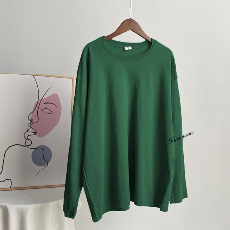 Hirsionsan Basic O-neck 100% Cotton T Shirt Women Loose Oversized Pullover Chic Cusual Tees Female Tops Girl Clothing 16 Colors