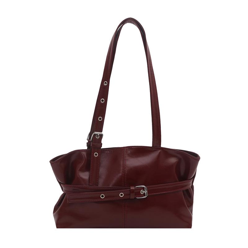 

Korean-Style Underarm Tote Bag - Large Capacity, Versatile Design for Autumn/Winter червоний