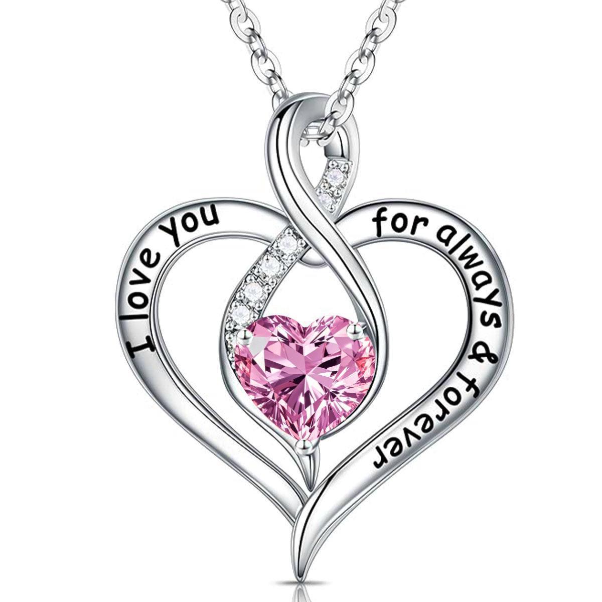 ILOVEYOU Heart-Shaped Necklace: Personalized European  American Style, Infinite Cross Pendant Gift for Women