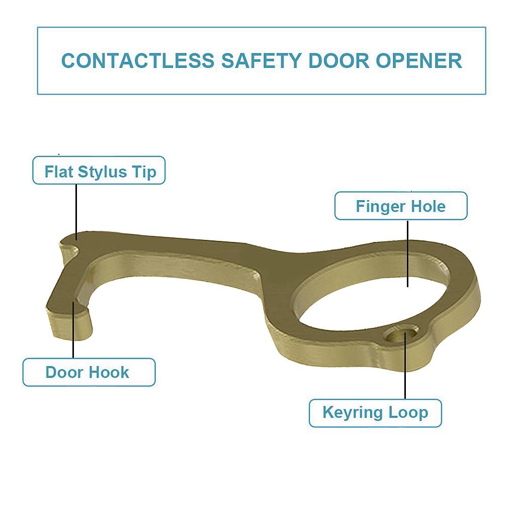 Contactless Safety Door Opener Portable Contactless Safety Door Opener Safety Protection Isolation Brass Key Door Opener Hook Keychain Contactless Safety Door Opener Portable Contactless Safety Door Opener Safety Protection Isolation Brass Key Door Opener Hook Keychain