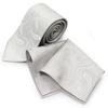 Gran Creer Wedding Tie Pocket Square Made In Fujiyama Woven Formal Wedding X & Set, Japan, Silk, (Paisley Silver)