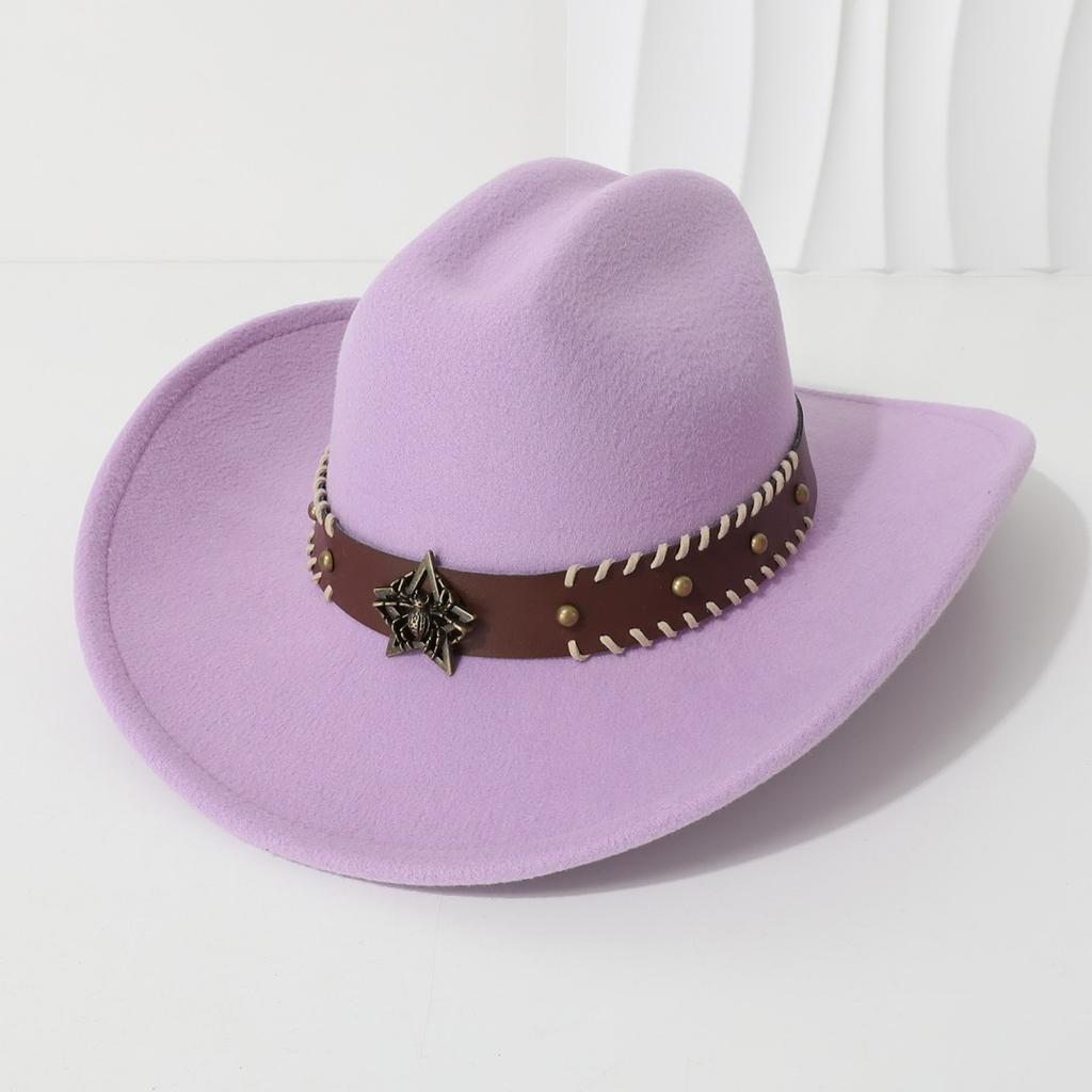 New fashion couple hats for men and women, ethnic style suede cowboy hats, jazz hats, sunshade beach hats, wide-brimmed hats