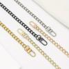 Purse Chain Strap Metal Shoulder Crossbody Replacement Bag Chain, Flat Chain Strap for DIY Purse Handbag
