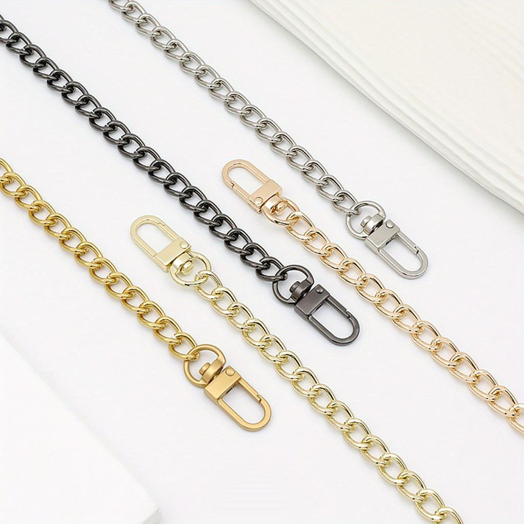 Purse Chain Strap Metal Shoulder Crossbody Replacement Bag Chain, Flat Chain Strap for DIY Purse Handbag