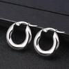 Gold Color Stainless Steel Hoop Earrings For Women  New Fashion Round Smooth Thick Jewelry Ins Trendy Metal Gifts