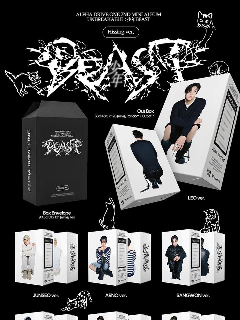 ALPHA DRIVE ONE 2nd Mini Album - UNBREAKABLE : BOY BEAST (Hissing Ver.)