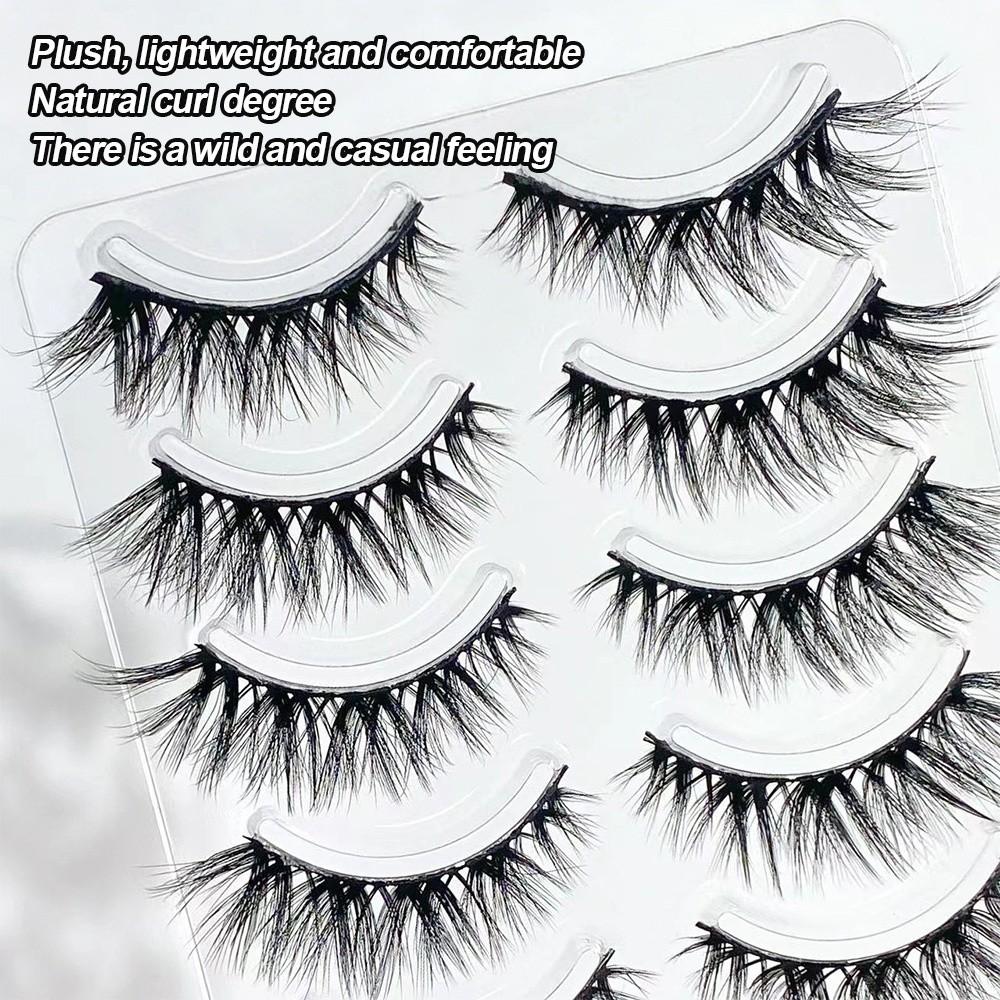3D Silk Fiber Eyelash Extension Thick Cross Voluminous Lashes Woman's Fashion False Eyelashes