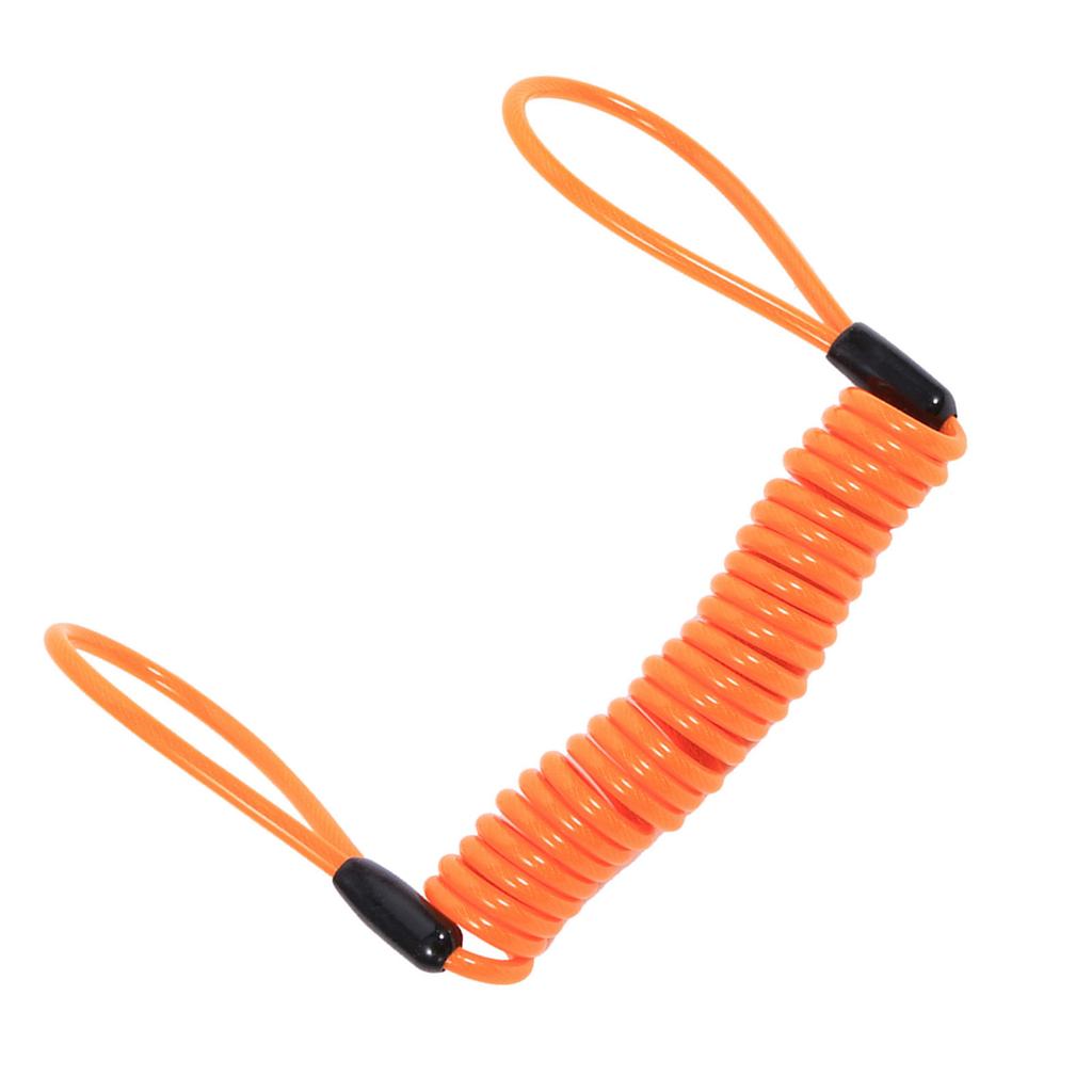 Motorcycle Bike Alarm Disc Lock Antitheft Security Spring Reminder Coil Cable Orange