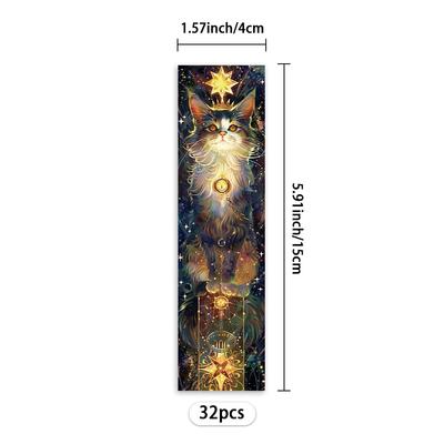 32pcs. Retro Mysterious Cat Bookmark, Suitable for Back-to-school Season, Christmas, Halloween, Teachers, Readers, and Birthdays
