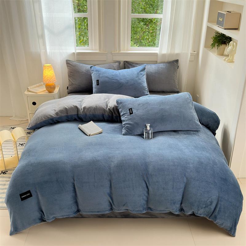 

Постельное белье из молочного флиса класса А для матерей и младенцев, пододеяльник, простыня, наволочка, флисовый комплект из четырех предметов, покрывало, пододеяльник, комплект из 3 предметов 1,2 м pillowcase 48 * 74 pair