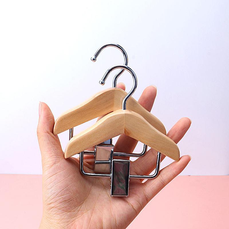 Мини-вешалка для одежды, детская вешалка из высококачественного дерева с нескользящим зажимом, практичный крючок для одежды для домашних животных, вешалка для гардероба