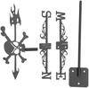 Zerodeko Retro Iron Skull Weather Vane Windproof Garden Decor Easy Install Wind Direction Indicator for Patio Yard