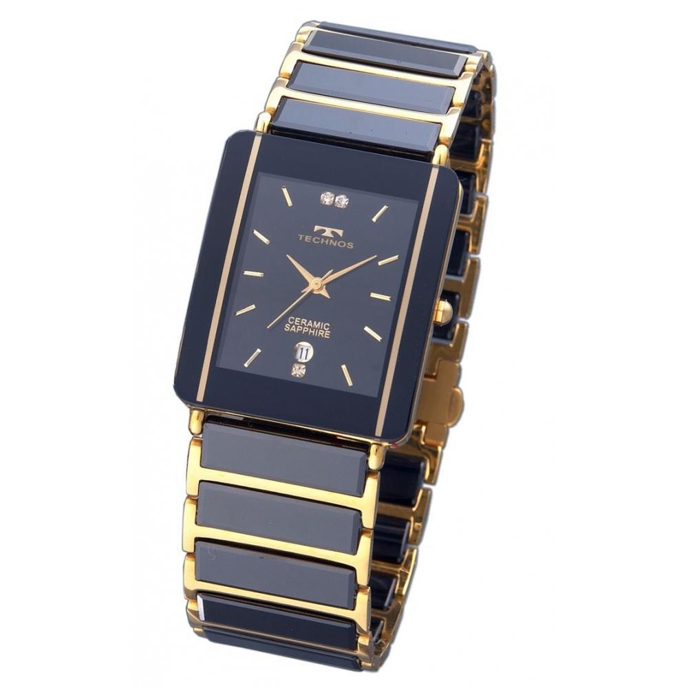 

[TechnoS] TechnoS керамические сапфировые мужские часы золотые черные T9137gb