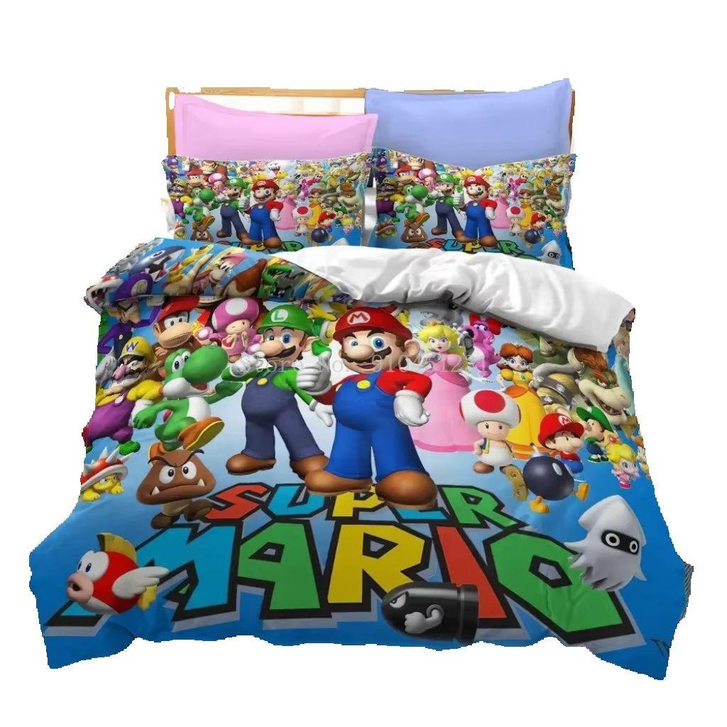 Super Mario Duvet Cover Set Comfortable and Warm Bedding Set for Decorating Your Bedroom and Enhancing Home Life for Teens Gifts
