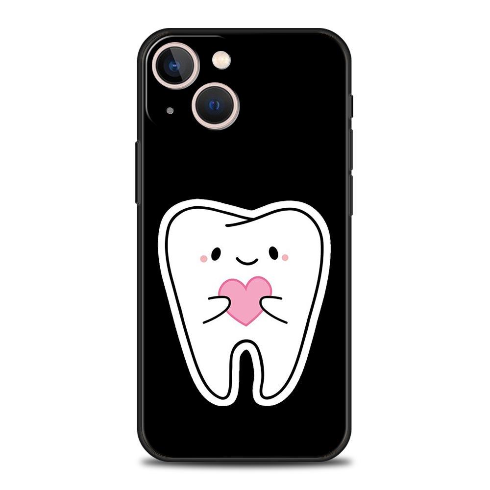 

Чехол для телефона для iPhone 16 15 14 13 12 11 Pro Max XS X XR SE 7 8 Plus Мягкий силиконовый чехол Стоматолог Зубной Зуб Милые Зубы iPhone 11