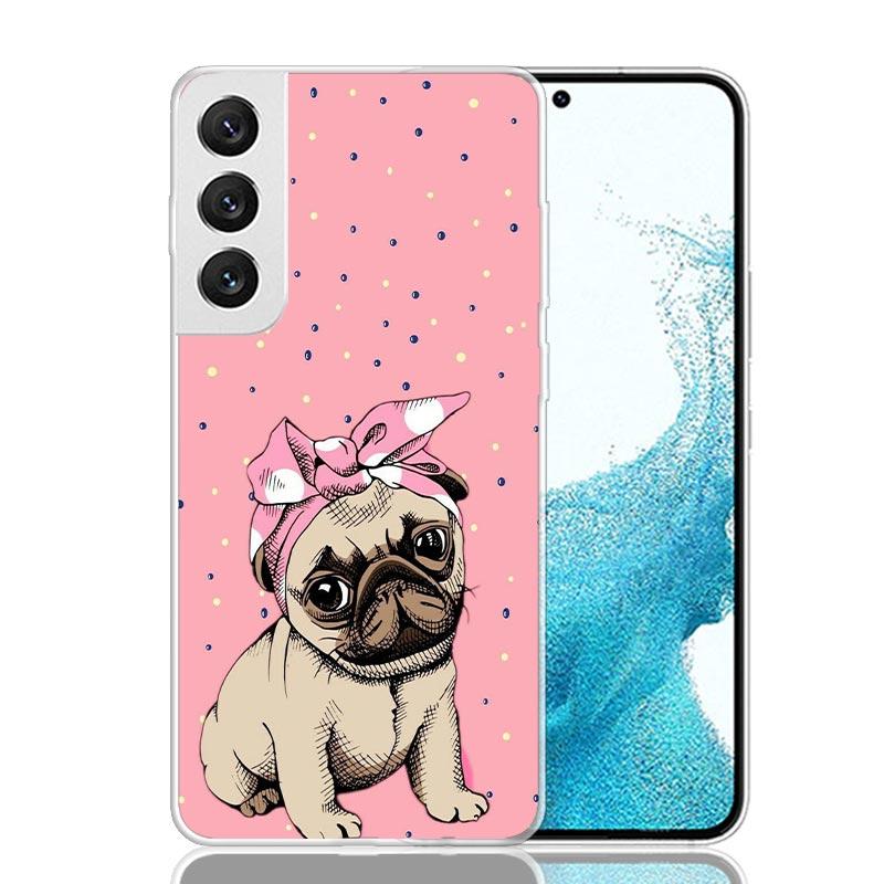 Love Pugs Cute Dog Case Phone Cover for Samsung Galaxy S24 S25 Ultra S23 Plus S22 + S21 S20 FE S10 S25Plus Trend Fundas S24 Ultr