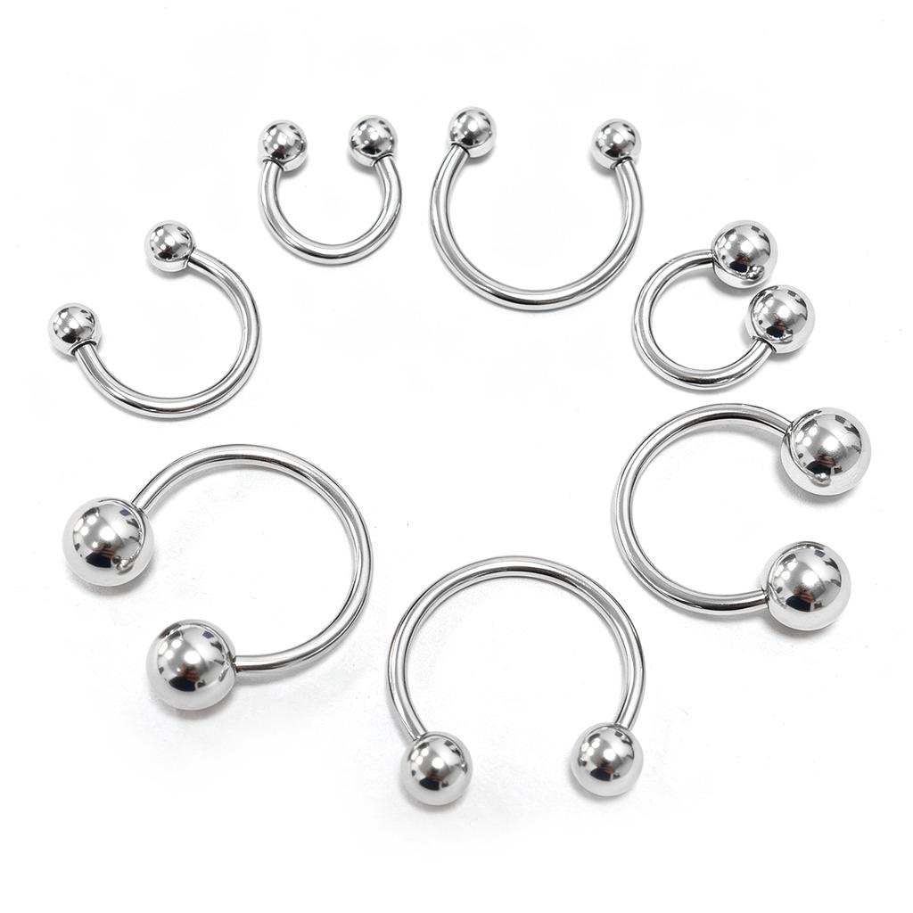 Stainless SteelHorseshoe Hoop Rings Ear Cartilage Nose Septum Eyebrow Tragus Lip Daith Helix Piercing Jewelry Unisex 18g