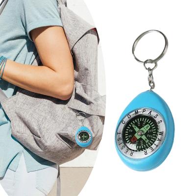 Kleiner Überlebenskompass Schlüsselanhänger Rucksackanhänger für Wander- und Camping-Enthusiasten Praktisches Miniatur-Outdoor-Gadget