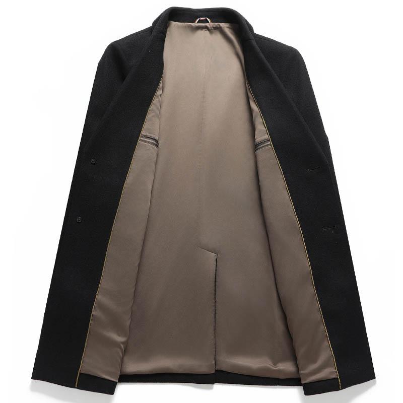 New Autumn and Winter Men's Knitted Wool Coat Men's Slim Mid-length Cashmere Woolen Coat Men's Coat